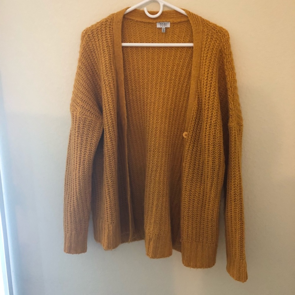 Tobi oversized knit sweater, mustard yellow